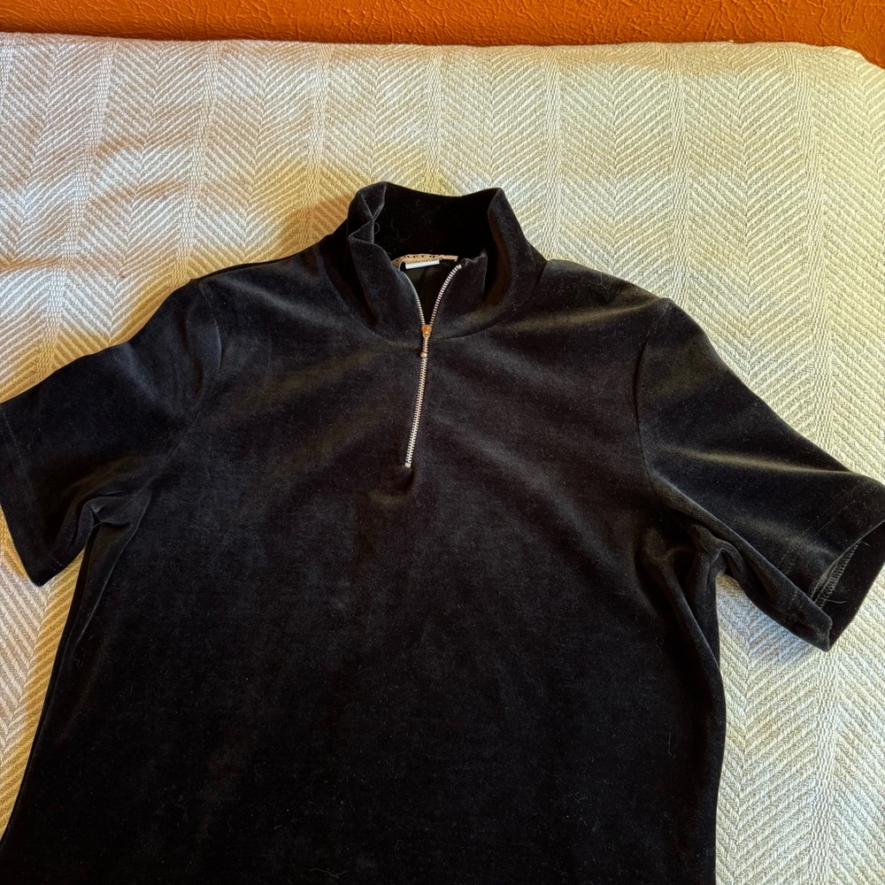 Vintage Energie Y2K '90s Velour Short Sleeve Mini Dress, Black, Size M - Picture 4 of 8